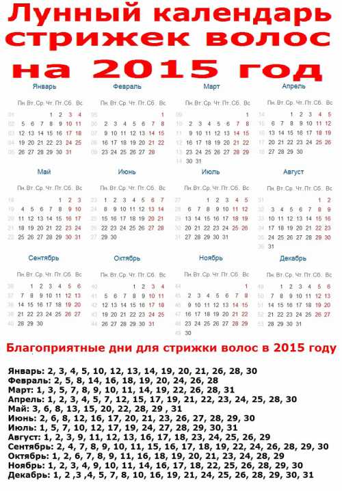Лунный календарь стрижек на июль 2015